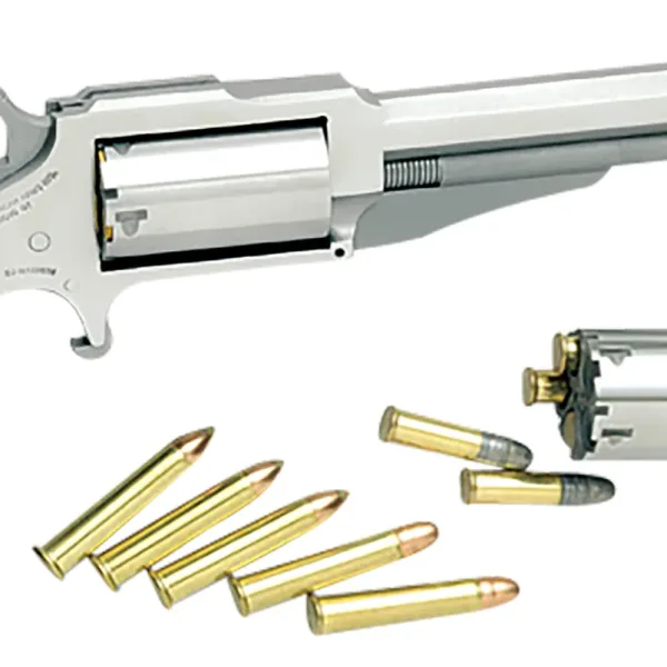 North American Arms 18604C 1860 The Earl *CA Compliant 22 LR or 22 WMR 5rd 4" Barrel, Overall Stainless Steel Finish & Rosewood Boot Grip Includes Cylinder