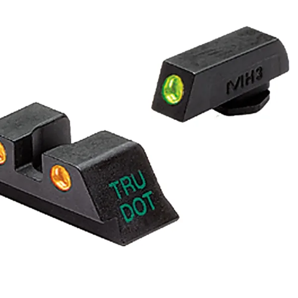 Meprolight USA 102243301 Tru-Dot  Green Tritium White Outline Front Sight-Orange Tritium White Outline Rear Sight Glock 17/19/22/23
