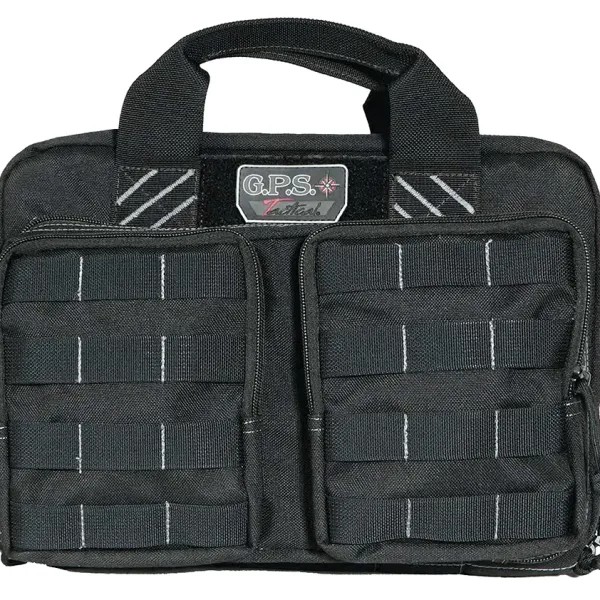 GPS Bags T1311PCB Tactical Quad +2 Black 1000D Polyester with YKK Lockable Zippers, 8 Mag Pockets, 2  Ammo Front Pockets, Visual ID Storage System & Holds Up To 6 Handguns