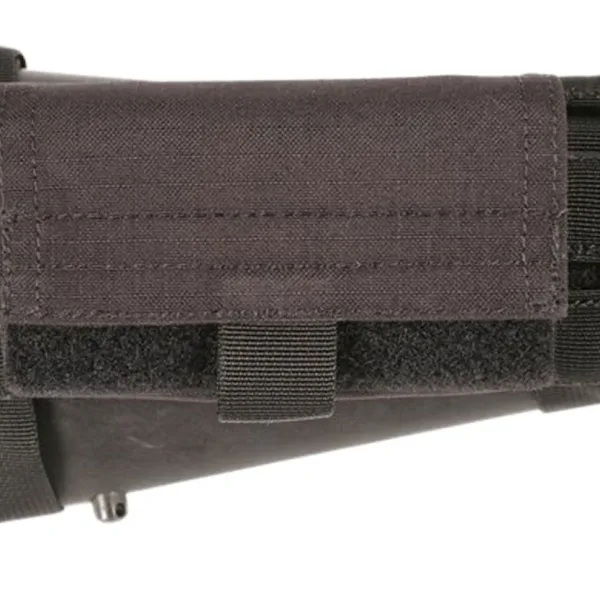 Blackhawk 52BS02BK Buttstock Shell Pouch  Black Nylon 5rd Shotgun Ambidextrous