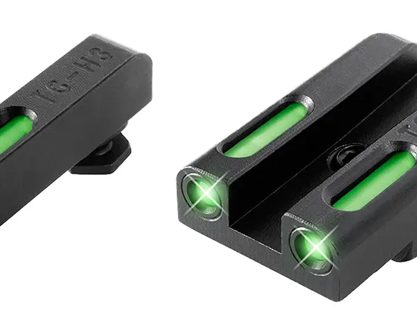 TruGlo TG13GL3A TFX  Green Fiber Optic/Tritium Front/ Green/Tritium/Fiber Optic Rear/ Black Nitride Fortress Frame, Compatible w/Most Glock Except MOS, Post Mount