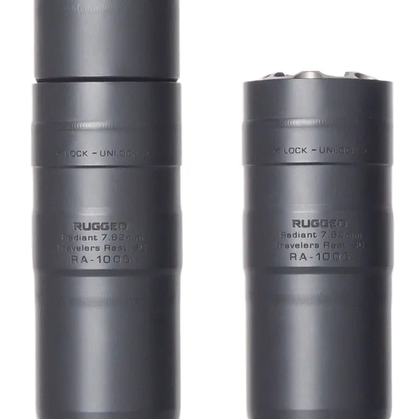 Rugged Suppressors RAD01762 Radiant762  7.62mm 1.50" Diameter, 17-4 Stainless Steel, Black Cerakote Finish, 5/8"-24 tpi