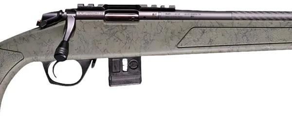 Bergara Rifles BMR012 BMR X Carbon Fiber 17 HMR 10+1 18" Black Carbon Fiber Threaded Barrel, Black Cerakote Picatinny Rail Receiver, Adj LOP Black w/Green Webbing Synthetic Stock