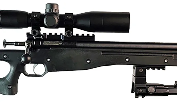 Crickett KSA2159 CPR Complete Package 22 LR Caliber with 1rd Capacity, 16.12" Bull Barrel, Blued Metal Finish & Fixed Adjustable Cheek Piece Black Stock Right Hand (Youth) Includes Scope & Bipod