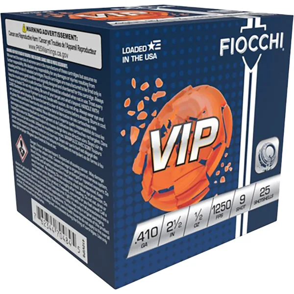 Fiocchi 410VIP9 Exacta Target VIP 410Gauge 2.50" 1/2oz 9Shot 25 Per Box/10 Case