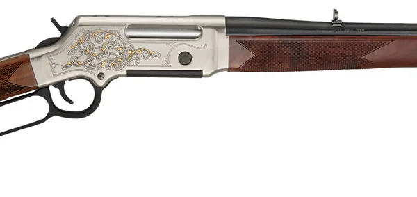 Henry H014D223 Long Ranger Deluxe Full Size 223 Rem/5.56x45mm NATO 5+1 20" Blued Steel Barrel, Engraved Nickel-Plated w/24K Gold Inlay Steel Receiver, American Walnut Stock Right Hand