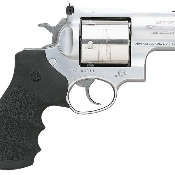 Ruger 5301 Super Redhawk Alaskan Large Frame 454 Casull 6rd 2.50" Satin Stainless Barrel, Frame & Cylinder, Hogue Finger Groove Tamer Monogrip, Grip Transfer Bar Safety, Exposed Hammer