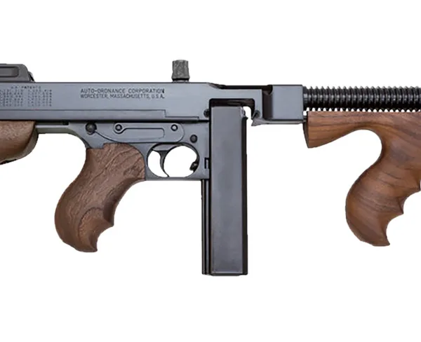 Thompson T1B14 1927A-1 Deluxe 45 ACP Caliber with 16.50" Barrel, 20+1 Capacity (Stick), Blued Metal Finish, Walnut Removable Fixed Stock & Wood Grip Right Hand