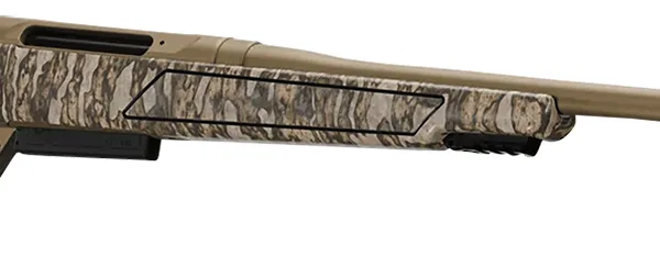 Christensen Arms 8011501200 Evoke  Full Size 243 Win 4+1 20" Flat Dark Earth Cerakote #4 Contour Threaded Barrel, Mossy Oak Bottomland Fixed Hybrid Hunter w/Picatinny Rail Synthetic Stock