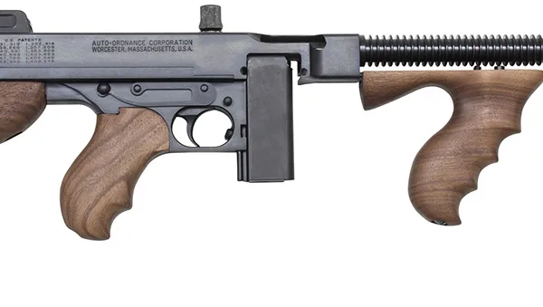 Thompson T110S 1927A-1 Deluxe 45 ACP Caliber with 16.50" Barrel, 10+1 Capacity (Stick), Blued Metal Finish, American Walnut Stock Wood Grip Right Hand