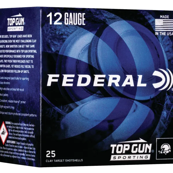 Federal TGS12875 Top Gun  12Gauge 2.75" 1oz 7.5Shot 25 Per Box/10 Case