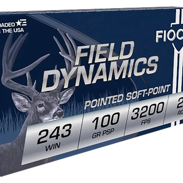Fiocchi 243SPD Field Dynamics  243Win 100gr Pointed Soft Point 20 Per Box/10 Case
