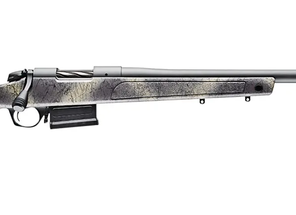Bergara Rifles B145371 B-14 Wilderness HMR 308 Win 5+1 20" Threaded, Sniper Gray Cerakote Barrel/Rec, Adj. SoftTouch Woodland Camo Stock with Mini-Chassis, Omni Muzzle Brake