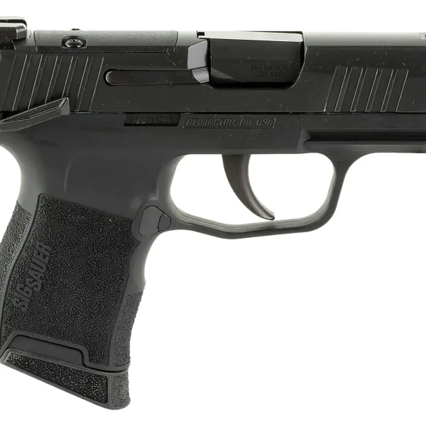 Sig Sauer 365380BSSMS P365  Micro-Compact 380 ACP 10+1 3.10" Black Carbon Steel Barrel, Black Nitron Optic Ready/Serrated Slide & Frame w/Sig Rail, Black Polymer Grips, Manual Safety, Right Hand