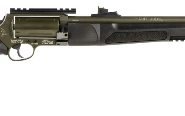 Rossi SCJT4510B Circuit Judge  45 Colt (LC) Caliber or 410 Gauge with 5rd Capacity, 18.50" Barrel, Moss Green Cerakote Metal Finish & Black Fixed Thumbhole Stock Right Hand (Full Size)
