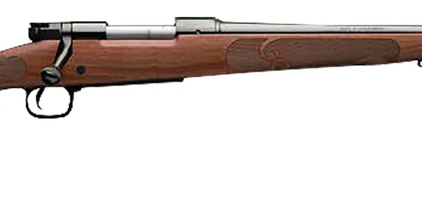 Winchester Guns 535200299 Model 70 Featherweight 6.8 Western 3+1 Cap 24" Brushed Polish Blued Rec/Barrel Satin Walnut Fixed with Feather Checkering Stock Right Hand with MOA Trigger System (Full Size)