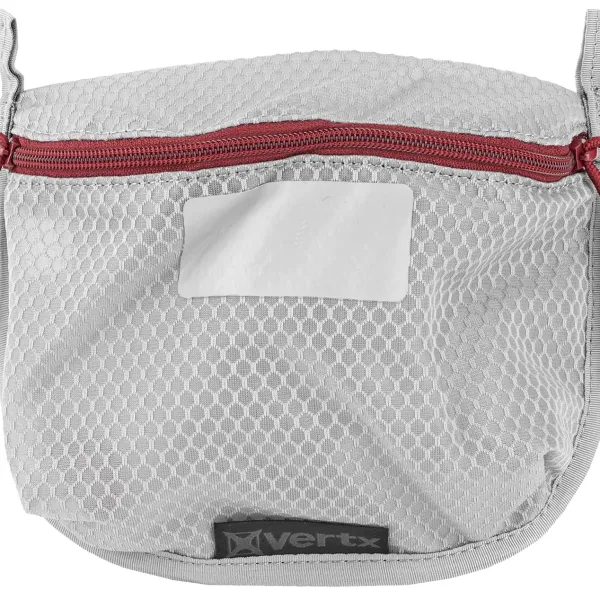 Vertx VTX5200AGYNA Overflow Pouch Medium Size made of White Nylon with Mesh & Red Accents, YKK Zipper & Durable Hook Back Panel 5" W x 7.25" H Dimensions