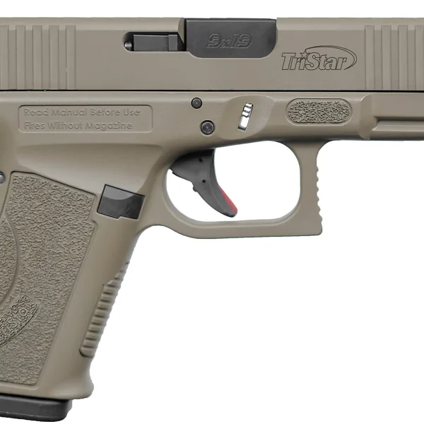 TriStar 85772 Apoc  9mm Luger 15+1 4.02" Black Steel Barrel, Flat Dark Earth Cerakote Serrated Steel Slide & Polymer Frame w/Accessory Rail, Textured Grip