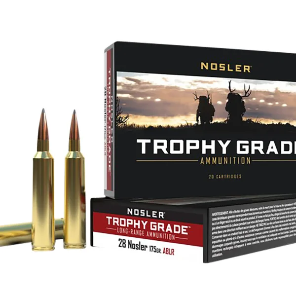Nosler 60155 Trophy Grade Long-Range 28Nosler 175gr Nosler Spitzer AccuBond Long Range 20 Per Box/10 Case