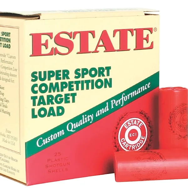 Estate Cartridge SS12H18 Super Sport Competition Target 12Gauge 2.75" 1oz 8Shot 25 Per Box/10 Case