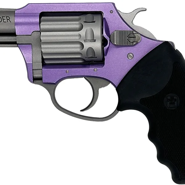 Charter Arms 52340 Pathfinder Lavender Lady Small Frame 22 WMR 8rd 2" Stainless Steel Barrel, Lavender Aluminum Frame, Stainless Cylinder, Black Finger Grooved Rubber Grip, Exposed Hammer