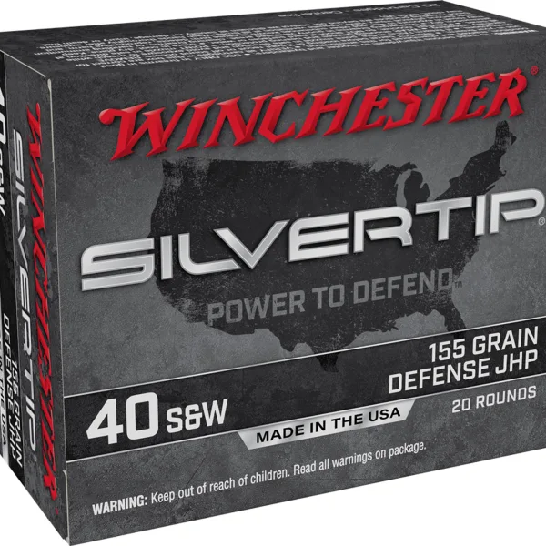 Winchester Ammo W40SWST Silvertip  40S&W 155gr Silvertip Jacket Hollow Point 20 Per Box/10 Case