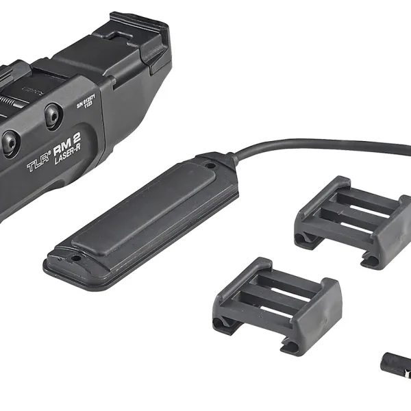 Streamlight 69447 TLR-2 RM w/Laser Black Aluminum, 1,000 Lumens White LED Bulb/Red Laser, 297 Meters Beam, Picatinny Rail Mount