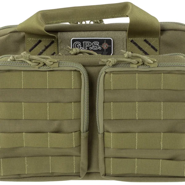 GPS Bags T1312PCT Tactical Quad +2 Tan 1000D Polyester with YKK Lockable Zippers, 8 Mag Pockets, 2  Ammo Front Pockets, Visual ID Storage System & Holds Up To 6 Handguns