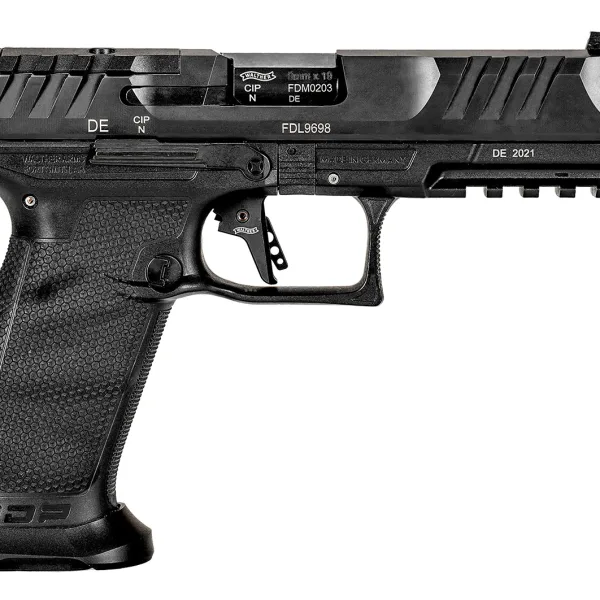 Walther Arms 2842521 PDP Pro SD 9mm Luger 18+1 5.10" Threaded Barrel, Black, Optic Cut/Serrated Slide, Polymer Frame with Pic. Rail, Performance Duty Grip, Flared Magwell