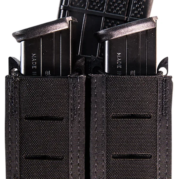 High Speed Gear 41TP02BK TACO Duty Double (2 Pistol/1 Rifle), Black Nylon with MOLLE Exterior, Fits MOLLE & 2" Belt