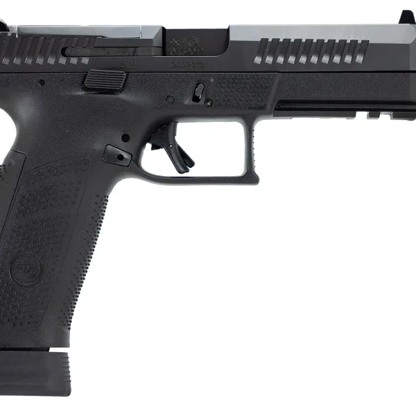 CZ-USA 91556 P-10 F  9mm Luger 21+1 5.10" Black Steel Threaded Barrel, Black Nitride Optic Ready/Serrated Steel Slide, Black Polymer Frame w/Picatinny Rail, Ambidextrous