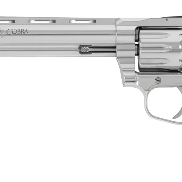 Colt Mfg KCOBRA22SP8RFO King Cobra Target 22 LR 10rd Shot 8" Stainless Vent Rib Barrel, Stainless Steel Cylinder & Frame, Black Hogue Overmolded Grip, Exposed Hammer