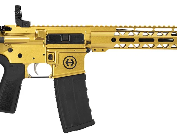 Hi-Point HP15R-556GOLD HP 15R 5.56 NATO 30+1 16" Black Threaded Barrel, Gold Aluminum Receiver w/Picatinny Rail, M-LOK Handguard, B5 Bravo Black Polymer Stock, Black B5 P Type 23 Grip