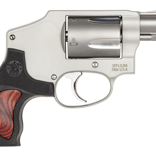 Smith & Wesson 10186 Performance Center Model 642 38 S&W Spl +P 5rd 1.88" Stainless Steel Barrel, Fluted Cylinder, Matte Silver Aluminum Frame with Black Polymer with Integrated Wood Insert Grip