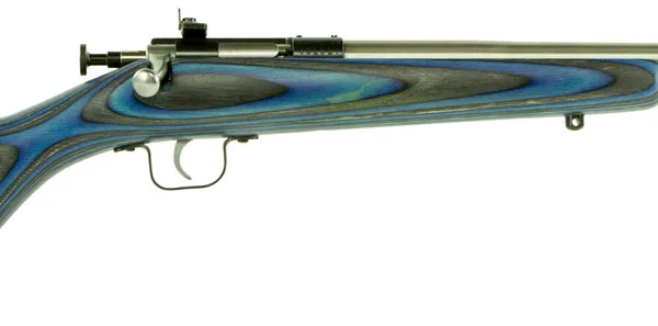 Crickett KSA2223 Youth  22 LR 1rd 16.12" Stainless Steel Barrel, Fixed Front/Adjustable Rear Peep Sights, Blue Laminate Stock w/11.5" LOP, Rebounding Firing Pin Safety