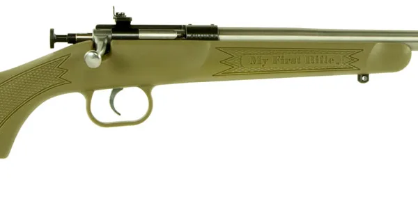 Crickett KSA2243 My First Rifle  Youth 22 LR 1rd 16.13" Stainless Steel Barrel, Blued Drilled & Tapped Receiver, Desert Tan w/Webbing Fixed Synthetic Stock, Right Hand