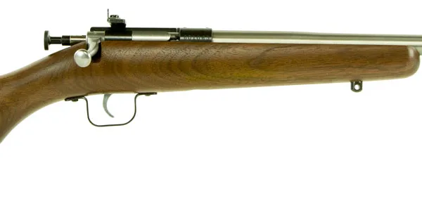Crickett KSA3238 Youth  22 LR 1rd 16.12" Stainless Steel Barrel, Fixed Front/Adjustable Rear Peep Sights, Walnut Stock w/11.5" LOP, Rebounding Firing Pin Safety