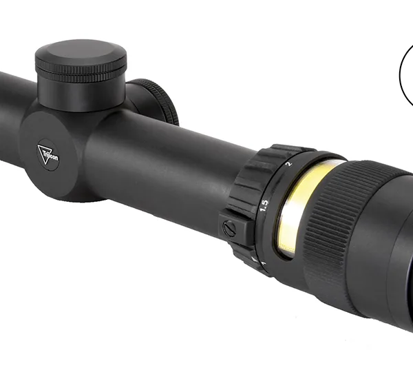 Trijicon 200052 AccuPoint  Black Hardcoat Anodized 1-4x 24mm 30mm Tube Illuminated Amber Triangle Post Reticle