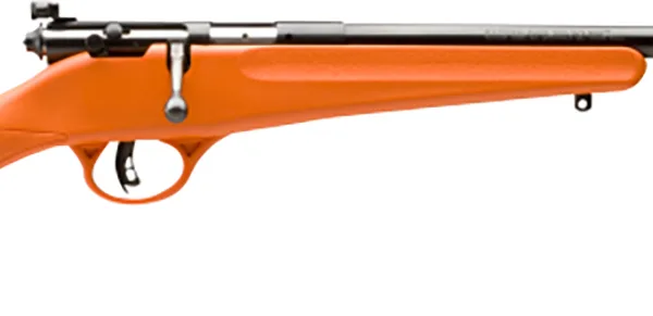 Savage Arms 13810 Rascal  Youth 22 LR 1rd 16.13" Matte Black Sporter Barrel, Matte Black Carbon Steel Receiver, Orange Fixed Synthetic Stock, Right Hand