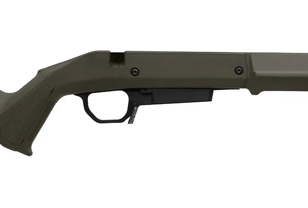 Magpul MAG1207-ODG Hunter American Stock OD Green Adjustable Synthetic Stock with Aluminum Chassis for Short Action Ruger American Right Hand Includes STANAG Mag Well