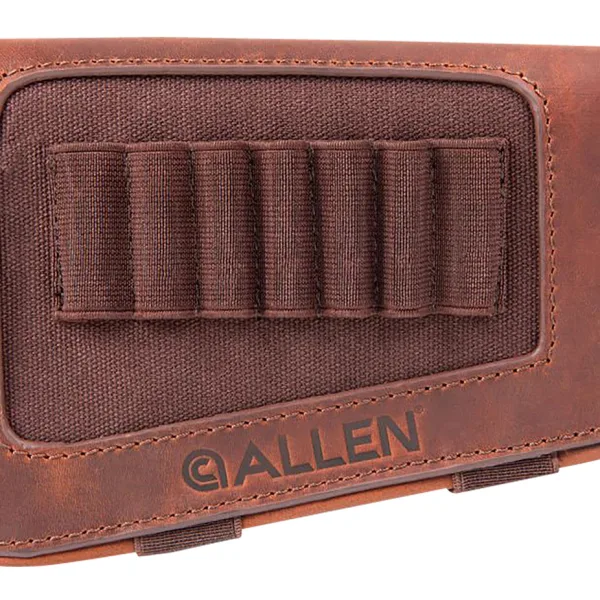 Allen 8517 New Castle Buttstock Cartridge Carrier Brown Leather 7rd Rifle Buttstock Mount