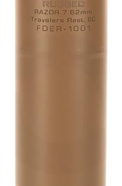 Rugged Suppressors RZRFDE762 Razor762  30 Cal (7.62mm), Rate Up To 300 RUM, 6.40" L FDE Cerakote Stainless Steel, 5/8"-24 tpi R3 Flash Hider Included