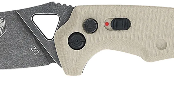 CobraTec Knives TANAFRYK Ryker  3.75" Folding Plain Black Stonewashed D2 Steel Blade, 5" Tan Textured G10 Handle