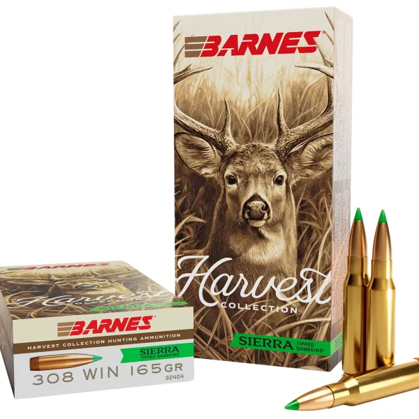 Barnes Bullets 32404  Harvest 308Win 165gr Sierra Tipped GameKing 20 Per Box/10 Case
