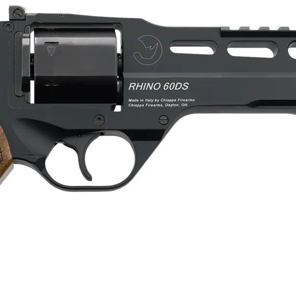 Chiappa Firearms CF340343 Rhino 60DS *CA Compliant 10mm Auto 6 Shot 6" Black Anodized Picatinny Rail/Vent Rib Barrel, Black Cylinder, Black Anodized Aluminum Frame w/Picatinny Rail, Walnut Grip