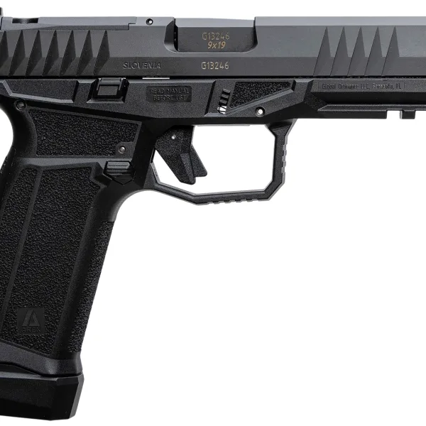 AREX 815537023893 Delta L Gen2 9mm Luger 17+1 4.50" Black Barrel, Black Nitride Optic Cut/Serrated Slide, Black Frame, Ambidextrous