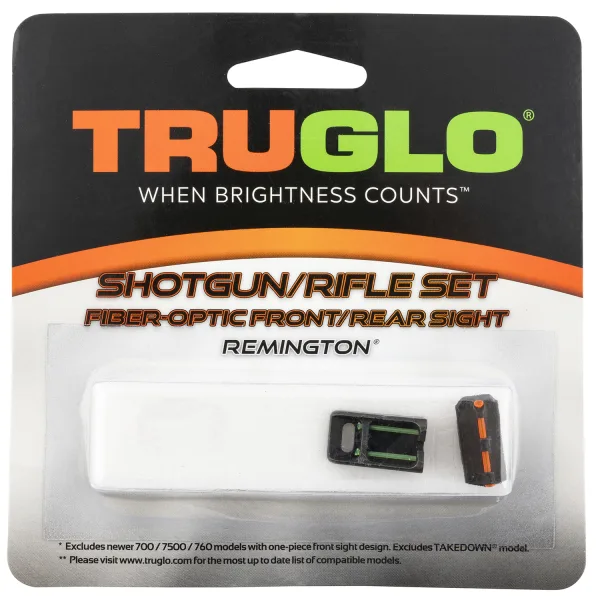TruGlo TG110W Fiber-Optic Sights For Remington  Black | Red Fiber Optic Front Sight | Green Fiber Optic Rear Sight