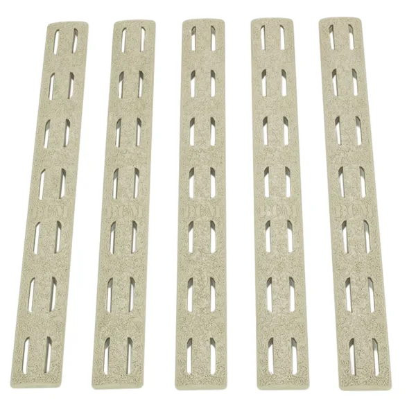 BCM KMRRPFDE5 KeyMod Rail Panel Kit  AR-15 Flat Dark Earth Polymer 5 Pack