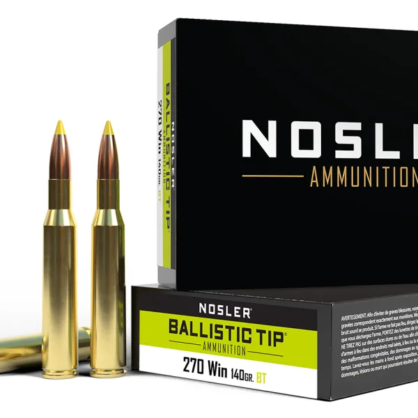 Nosler 40055 Ballistic Tip  270Win 140gr Spitzer Ballistic Tip 20 Per Box/10 Case