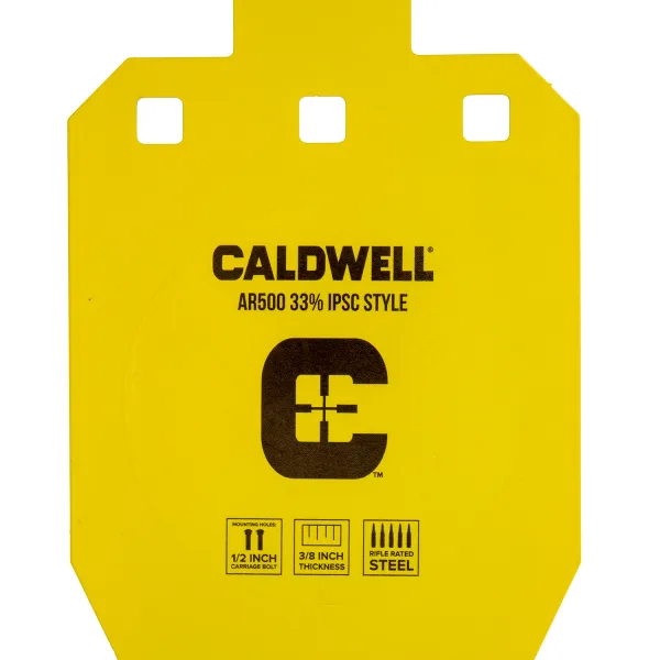 Caldwell 1116697 C  Yellow Powder Coat AR500 Steel 10" L x 6.1" W x 0.4" D 33% Hanging